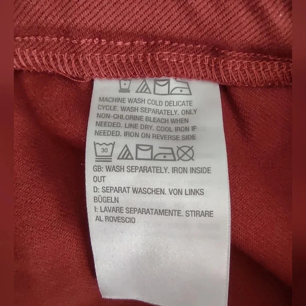 Jason Wu faux leather burnt orange pull-on pants women's size Medium sli… - Picture 7 of 11